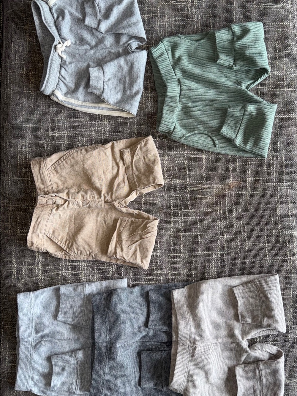 Kids Neutral & Sage Knit Pants Set - Soft Casual Bottoms